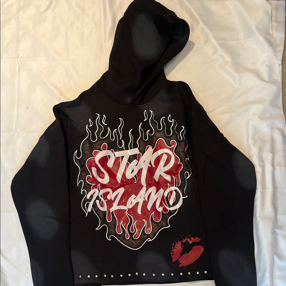 Black Hoodie with Red Graphic